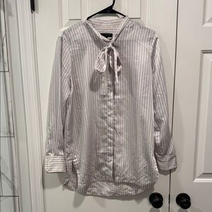 Banana Republic Light Blue and White Striped Shirt